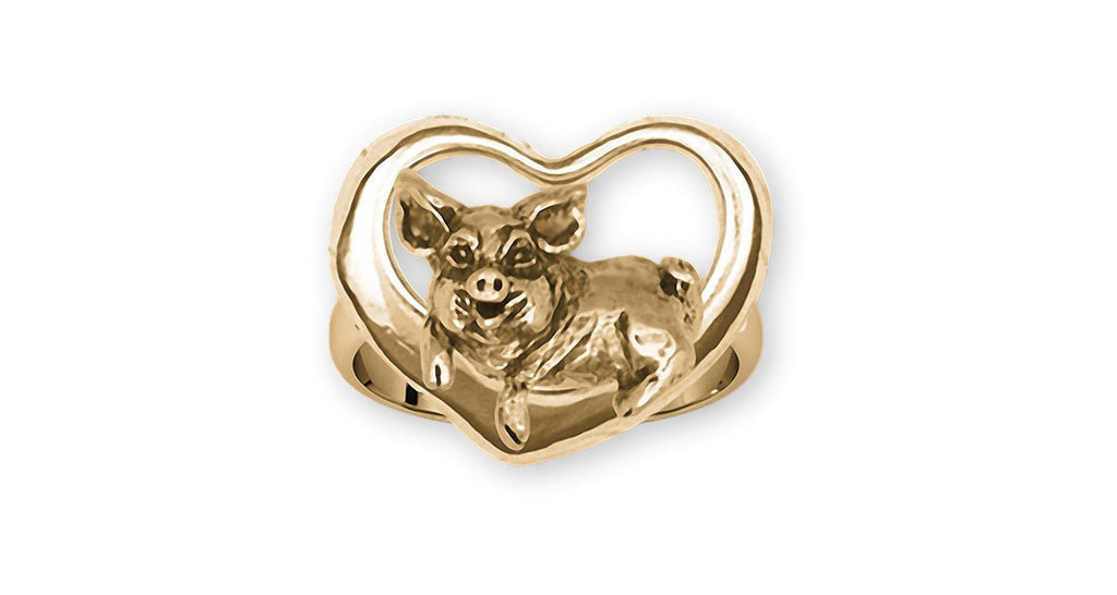 Pig Charms Pig Ring 14k Gold Pig Jewelry Pig jewelry