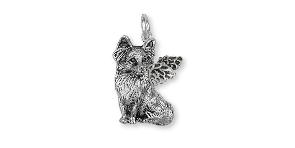 Papillon Angel Charms Papillon Angel Charm Sterling Silver Dog Jewelry Papillon Angel jewelry