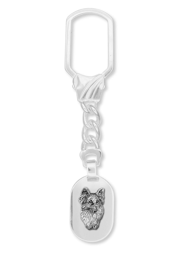 Papillon Charms Papillon Key Ring Sterling Silver Dog Jewelry Papillon jewelry