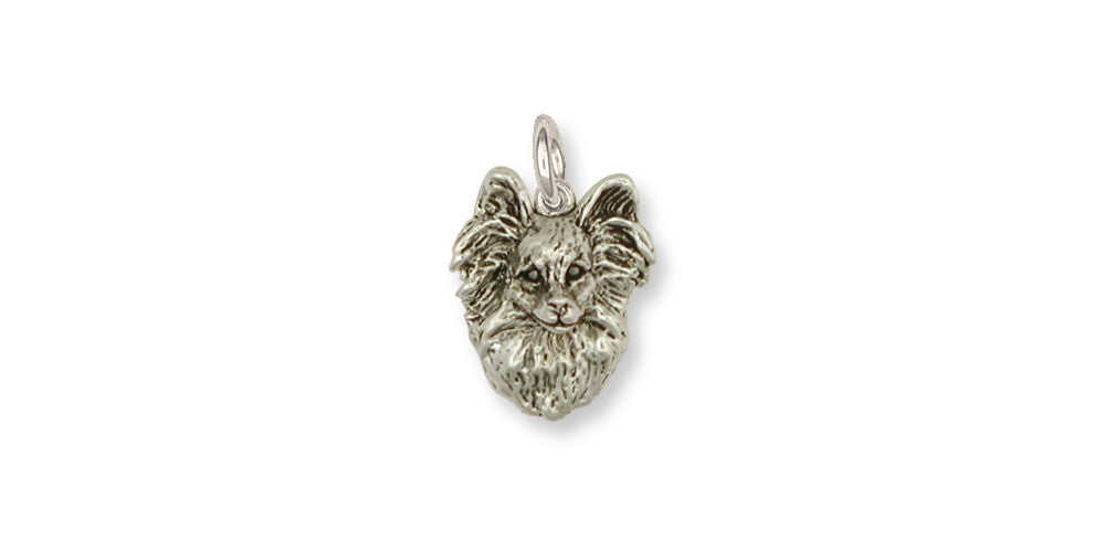 Papillon Charms Papillon Charm Sterling Silver Dog Jewelry Papillon jewelry