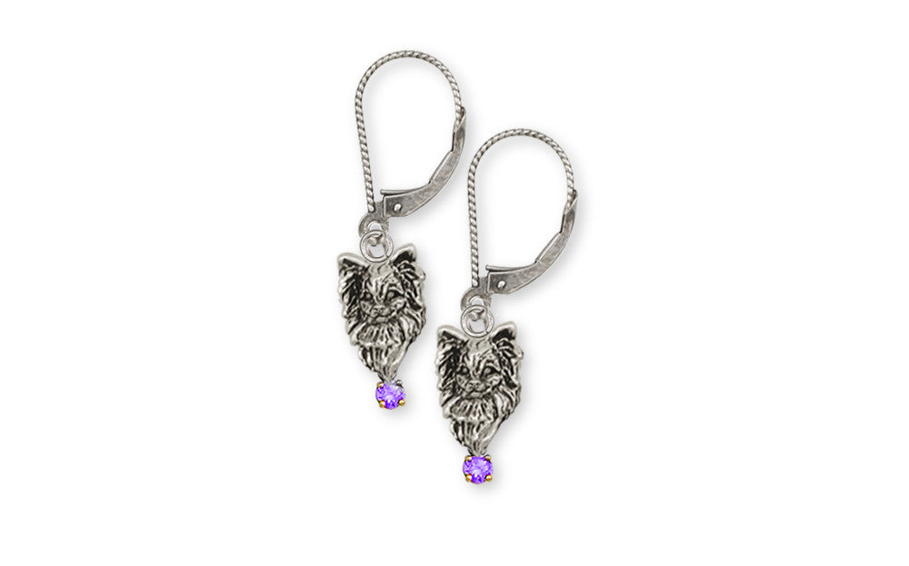 Papillon Dog Earrings Sterling Silver, Esquivel and Fees