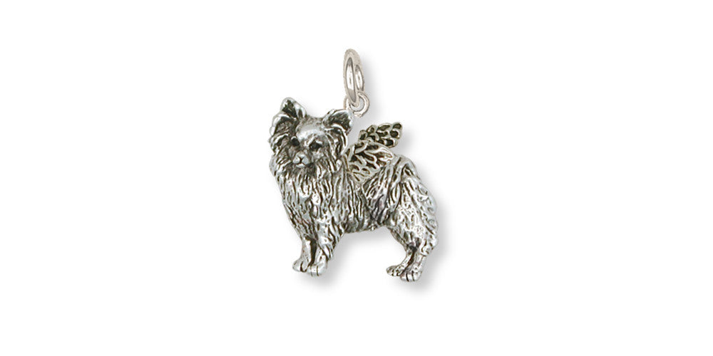 Papillon Angel Charms Papillon Angel Charm Sterling Silver Dog Jewelry Papillon Angel jewelry