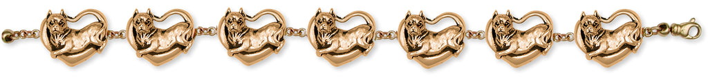 Pit Bull Charms Pit Bull Bracelet 14k Gold Pit Bull Jewelry Pit Bull jewelry
