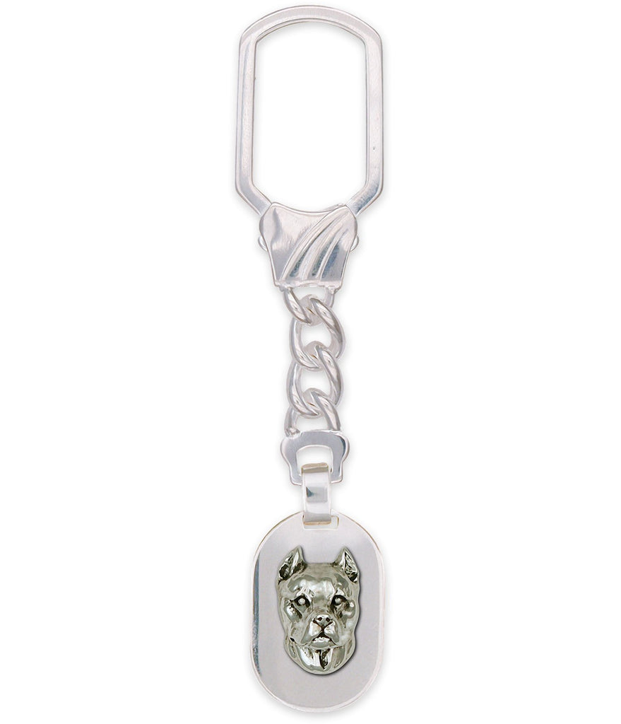 Pit Bull Charms Pit Bull Key Ring Sterling Silver Pit Bull Jewelry Pit Bull jewelry