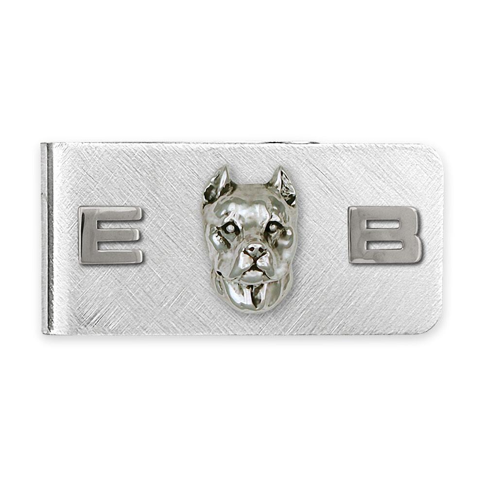 Pit Bull Charms Pit Bull Money Clip Sterling Silver And Stainless Steel Pit Bull Jewelry Pit Bull jewelry