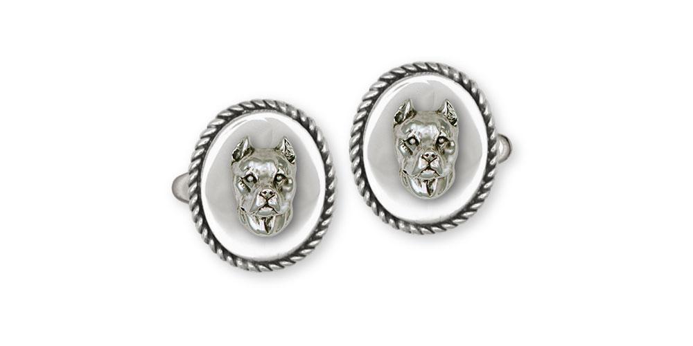 Pit Bull Charms Pit Bull Cufflinks Sterling Silver Pit Bull Jewelry Pit Bull jewelry