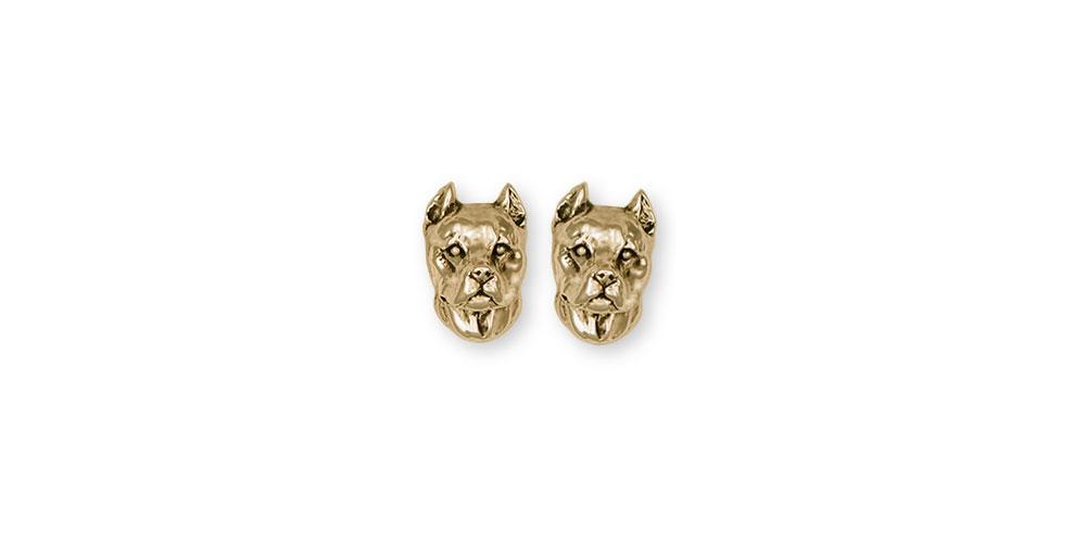 Pit Bull Charms Pit Bull Earrings 14k Gold Pit Bull Jewelry Pit Bull jewelry