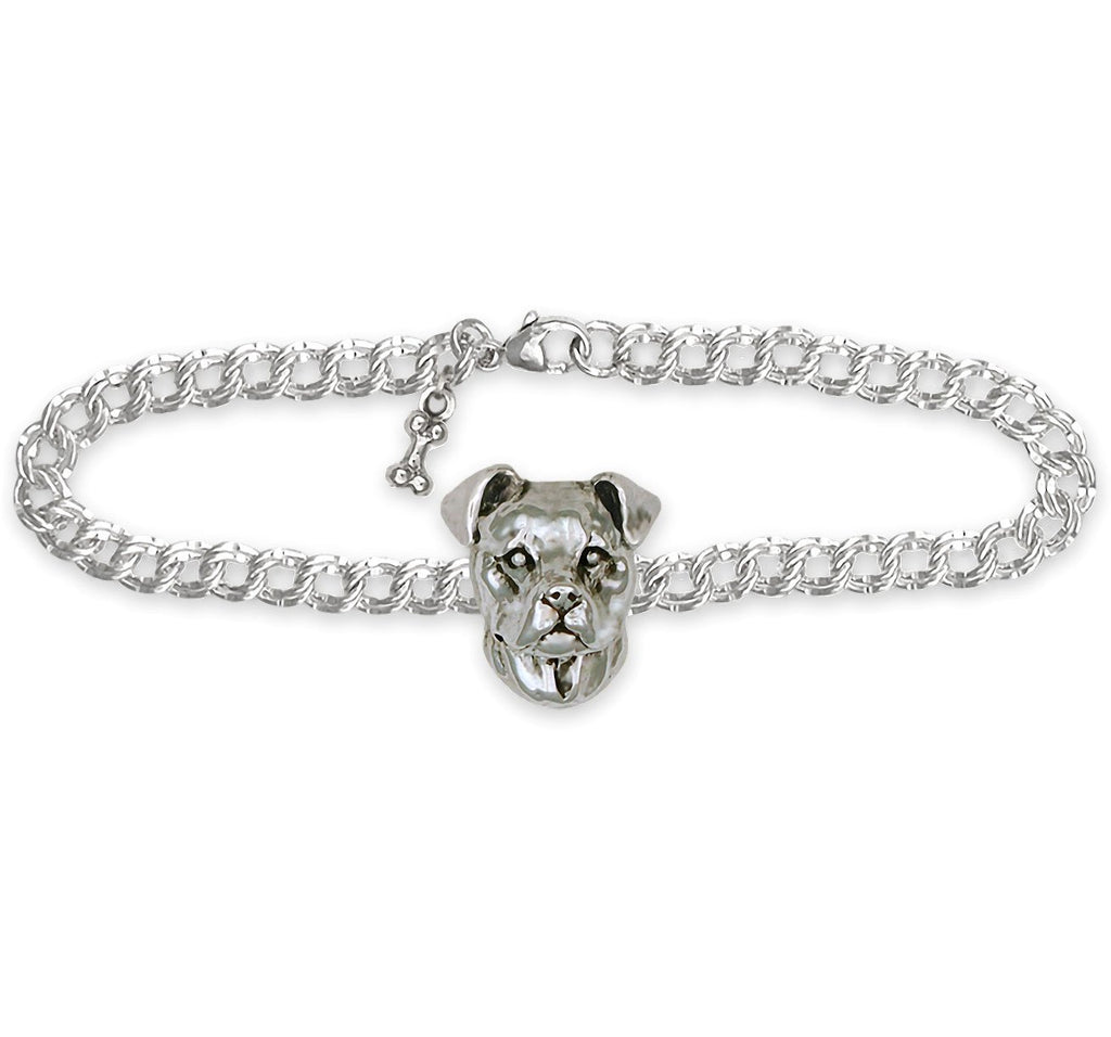 Pit Bull Charms Pit Bull Bracelet Sterling Silver Pit Bull Jewelry Pit Bull jewelry