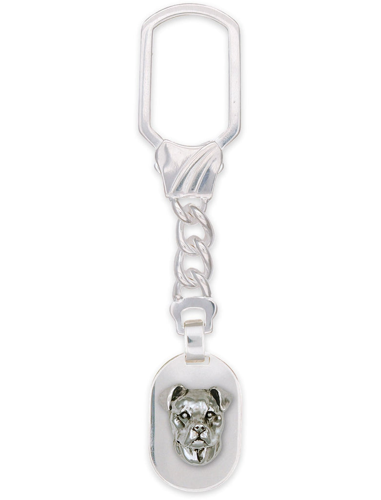 Pit Bull Charms Pit Bull Key Ring Sterling Silver Pit Bull Jewelry Pit Bull jewelry