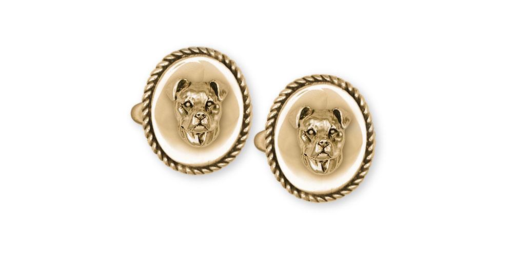 Pit Bull Charms Pit Bull Cufflinks 14k Gold Pit Bull Jewelry Pit Bull jewelry