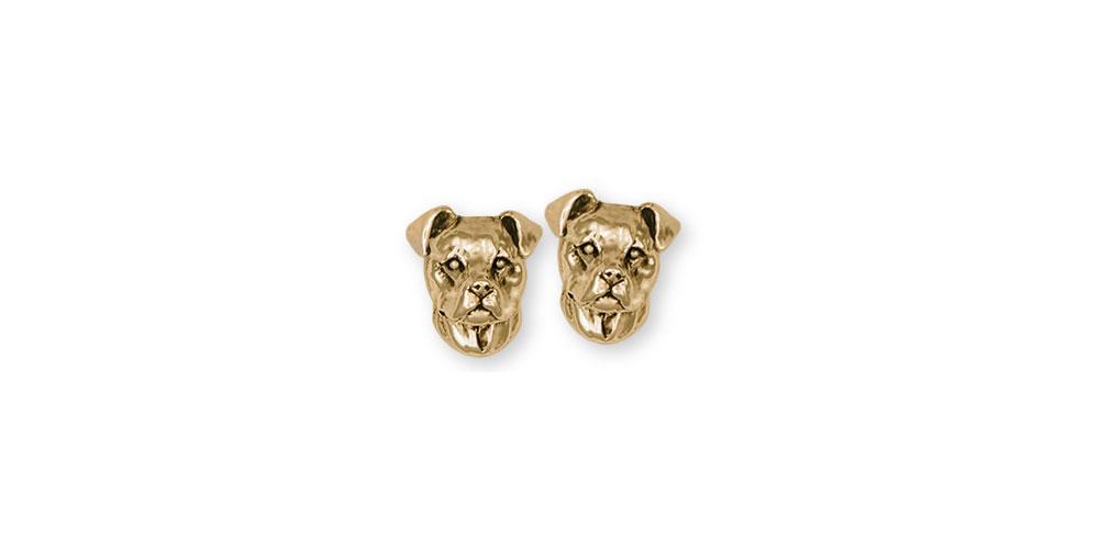 Pit Bull Charms Pit Bull Earrings 14k Gold Pit Bull Jewelry Pit Bull jewelry