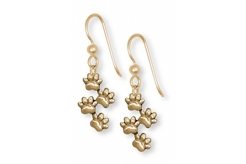 Dog Paw Charms Dog Paw Earrings 14k Gold Dog Jewelry Dog Paw jewelry
