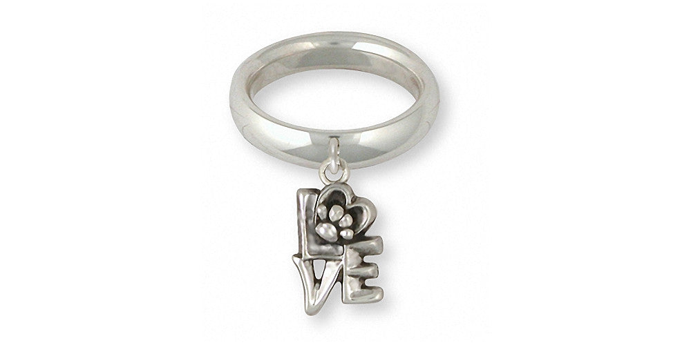 Dog Paw Charms Dog Paw Ring Sterling Silver Dog Jewelry Dog Paw jewelry