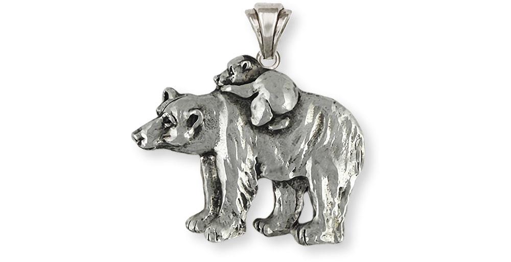 Polar Bear Charms Polar Bear Pendant Sterling Silver Polar Bear And Cub Jewelry Polar Bear jewelry