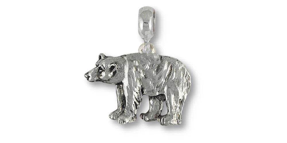 Polar Bear Charms Polar Bear Charm Slide Sterling Silver Polar Bear Jewelry Polar Bear jewelry