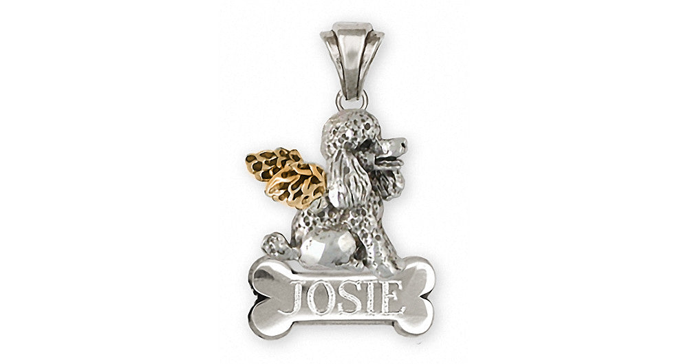 Poodle Charms Poodle Pendant Silver And Gold Dog Jewelry Poodle jewelry