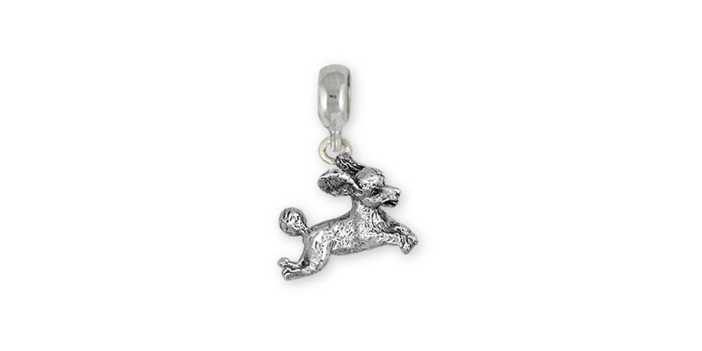 Poodle Charms Poodle Charm Slide Sterling Silver Poodle Jewelry Poodle jewelry