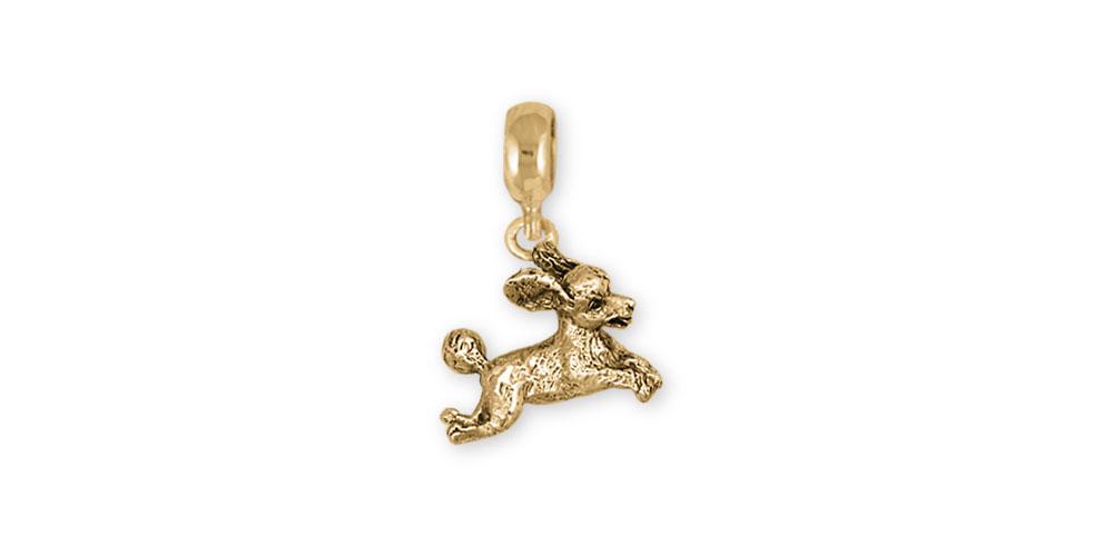 Poodle Charms Poodle Charm Slide 14k Gold Poodle Jewelry Poodle jewelry