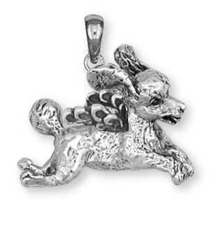 Poodle Angel Pendant Handmade Sterling Silver Dog Jewelry PD23A-P