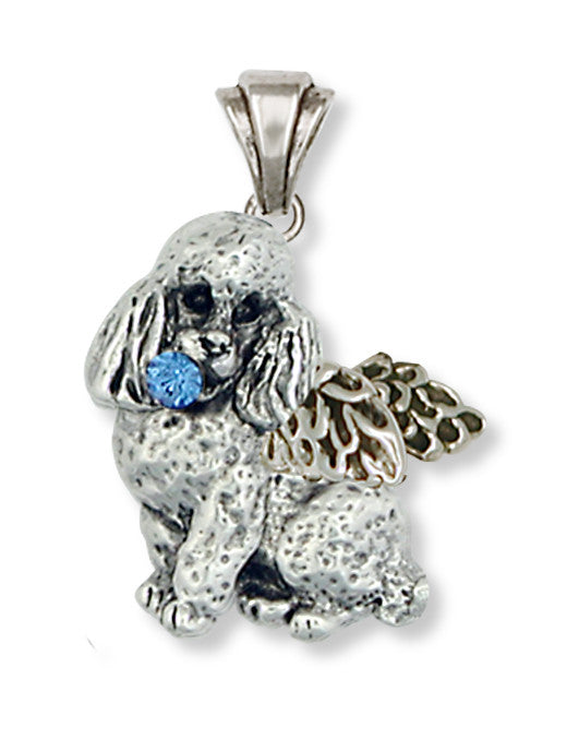  Poodle Angel Charms  Poodle Angel Pendant Handmade Sterling Silver Dog Jewelry  Poodle Angel jewelry