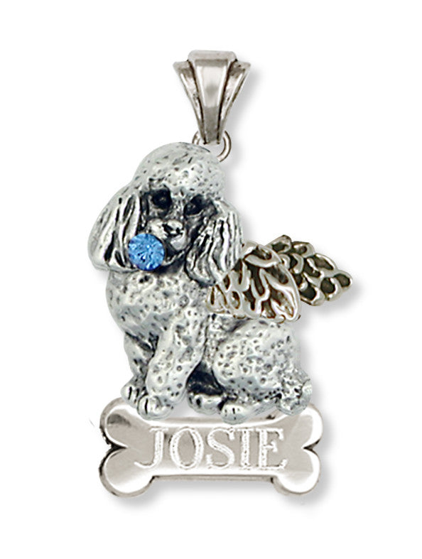 Poodle Angel Charms Poodle Angel Personalized Pendant Handmade Sterling Silver Dog Jewelry Poodle Angel jewelry