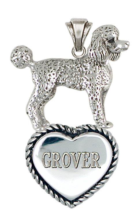 Poodle Personalized Pendant Handmade Sterling Silver Dog Jewelry PD52-TP