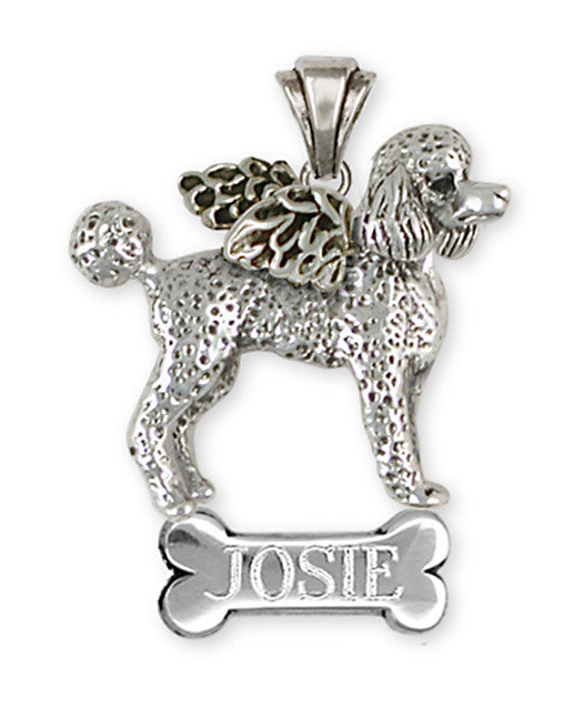 Poodle Angel Pendant Handmade Sterling Silver Dog Jewelry PD52A-NP