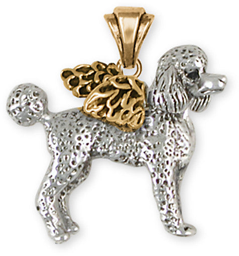 Poodle Angel Pendant 14k Two Tone Gold Vermeil Dog Jewelry PD52A-PVM
