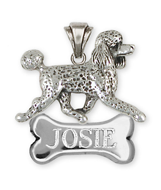 Poodle Personalized Pendant Handmade Sterling Silver Dog Jewelry PD53-NP