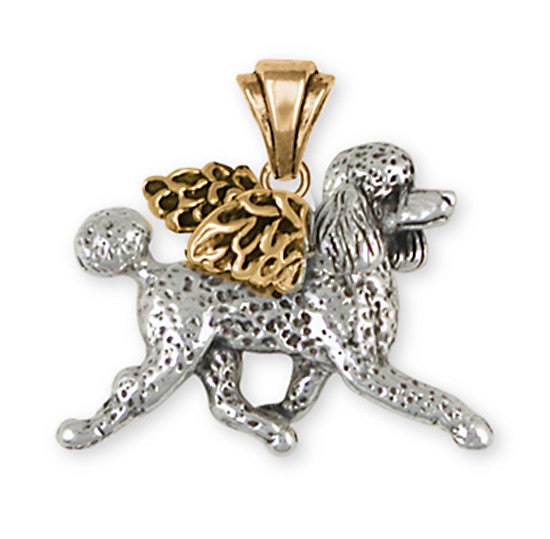 Poodle Angel Pendant 14k Two Tone Gold Vermeil Dog Jewelry PD53A-PVM