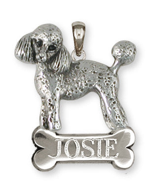 Poodle Personalized Pendant Handmade Sterling Silver Dog Jewelry PD55-NP