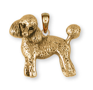 Poodle Pendant 14k Yellow Gold Vermeil Dog Jewelry PD55-PVM