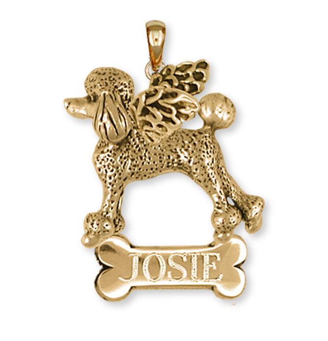 Poodle Angel Charms Poodle Angel Personalized Pendant 14k Yellow Gold Vermeil Dog Jewelry Poodle angel jewelry