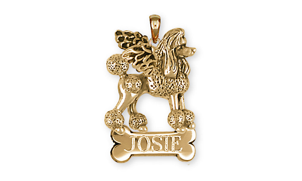 Poodle Angel Charms Poodle Angel Personalized Pendant 14k Yellow Gold Vermeil Dog Jewelry Poodle Angel jewelry