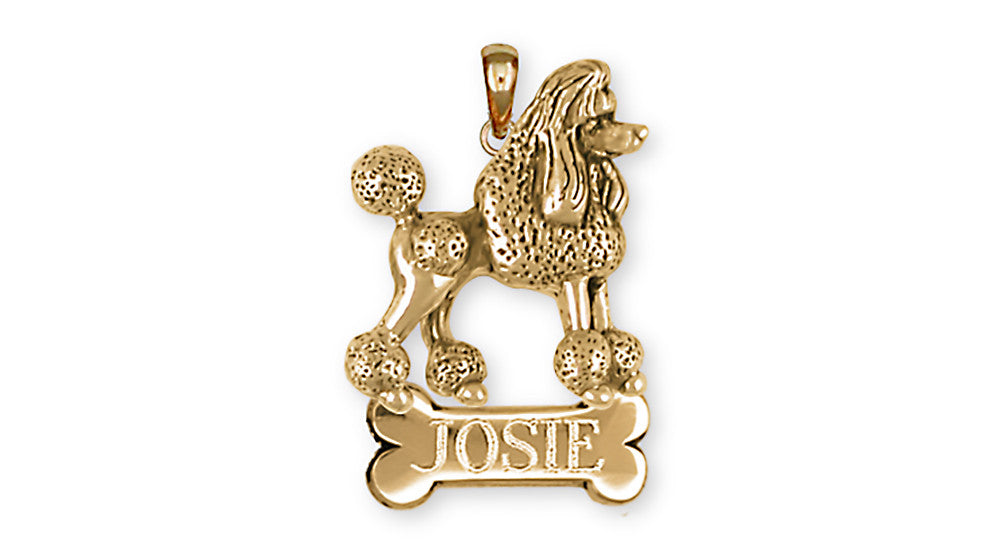 Poodle Charms Poodle Personalized Pendant 14k Yellow Gold Vermeil Dog Jewelry Poodle jewelry