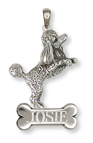 Poodle Personalized Pendant Handmade Sterling Silver Dog Jewelry PD58-NP