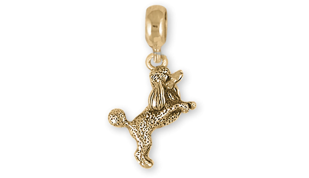 Poodle Charms Poodle Charm Slide 14k Yellow Gold Poodle Jewelry Poodle jewelry