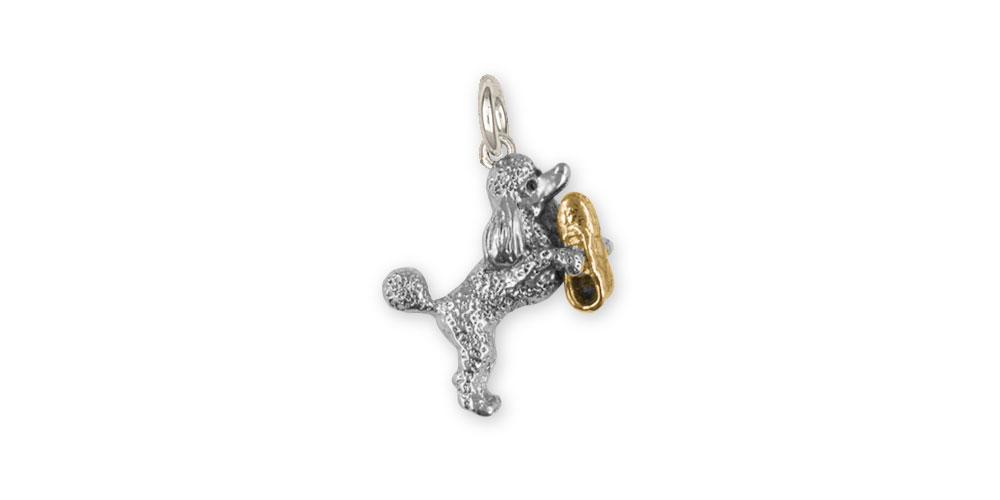 Poodle With Shoe Charms Poodle With Shoe Charm Silver And 14k Gold Poodle Jewelry Poodle With Shoe jewelry
