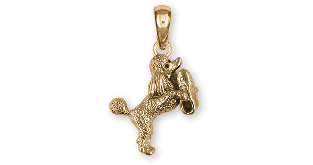 Poodle Charms Poodle Pendant 14k Yellow Gold Poodle With Shoe Jewelry Poodle jewelry