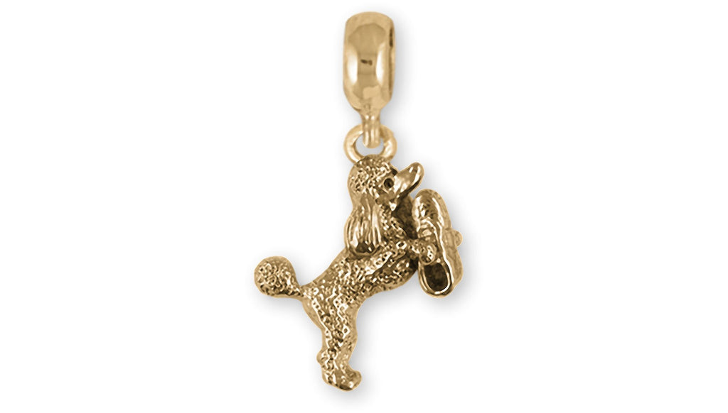 Poodle Charms Poodle Charm Slide 14k Yellow Gold Poodle With Shoe Jewelry Poodle jewelry
