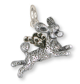 Poodle Angel Charm Handmade Sterling Silver Dog Jewelry PD60A-C