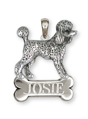 Poodle Personalized Pendant Handmade Sterling Silver Dog Jewelry PD61-NP