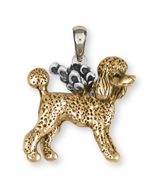 Poodle Angel Pendant 14k Two Tone Gold Vermeil Dog Jewelry PD61A-PVM