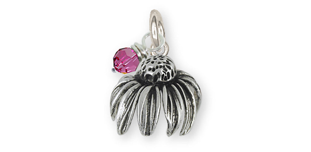 Purple Coneflower Charms Purple Coneflower Charm Sterling Silver Flower Jewelry Purple Coneflower jewelry