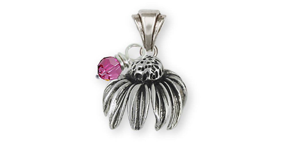 Purple Coneflower Charms Purple Coneflower Pendant Sterling Silver Flower Jewelry Purple Coneflower jewelry