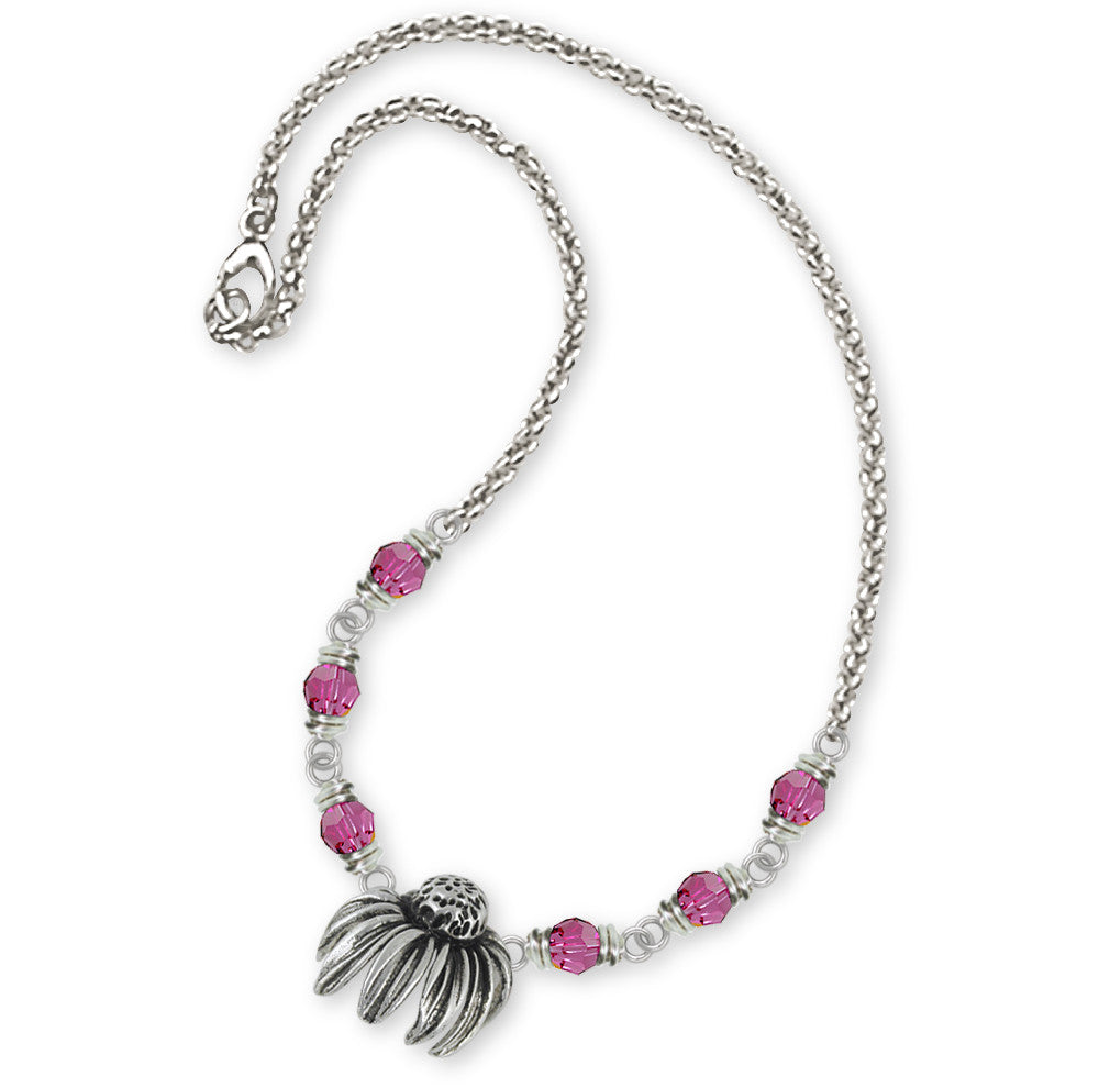 Purple Coneflower Charms Purple Coneflower Bracelet Sterling Silver Flower Jewelry Purple Coneflower jewelry