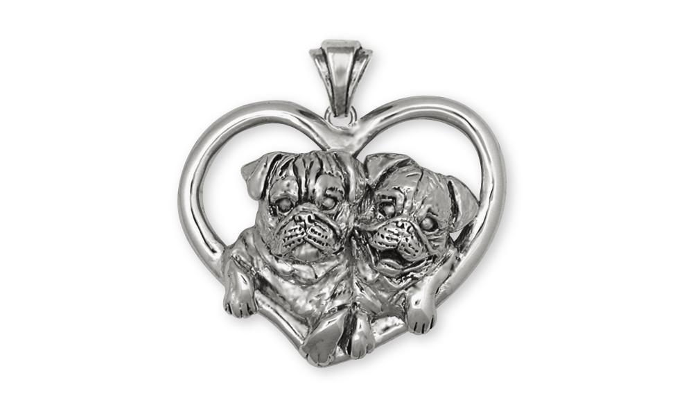 Pug Charms Pug Pendant Sterling Silver Dog Jewelry Pug jewelry