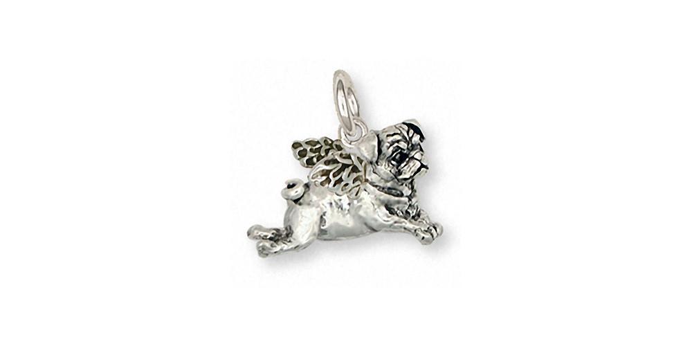 Pug Charms Pug Charm Sterling Silver Dog Jewelry Pug jewelry