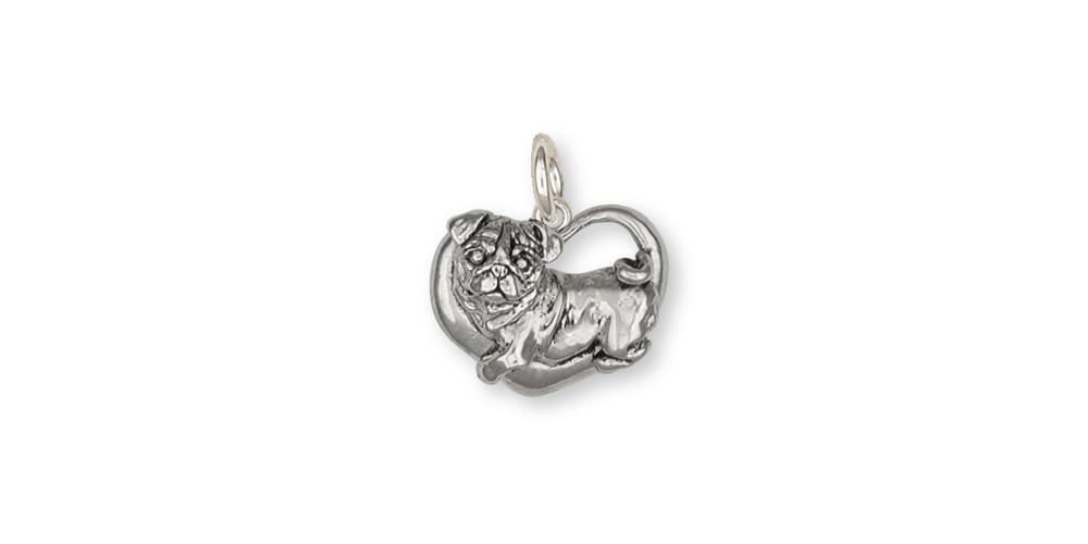 Pug Charms Pug Charm Sterling Silver Dog Jewelry Pug jewelry