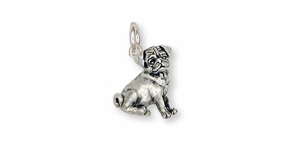 Pug Charms Pug Charm Sterling Silver Dog Jewelry Pug jewelry